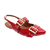 Slingback Zaya – Tiras com Ilhós e Fivelas Verniz Vermelho - comprar online