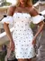 Vestido Curto Off-White Com Mangas Bufantes e Bordados Perolados Amélie Off-White na internet