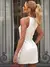 Vestido Curto de Crepe Off-White Lumi Bijoux - loja online