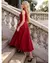 Vestido Midi Vermelho Burgundy Thalia na internet
