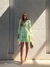 Vestido Curto de Renda Guipir Verde Menta Blanca Verde na internet