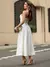 Imagem do Vestido Clássico Com Decote Assimétrico Off-White Aliança Branco