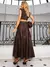 Conjunto Marrom de Cropped e Saia Vintage Marrom na internet