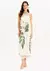 Vestido Estampado Super Midi Frente Única Contas - comprar online