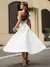 Vestido Clássico Com Decote Assimétrico Off-White Aliança Branco - Santha Moda