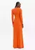 Vestido Drapeado Longo Com Decote V e Argola - Santha Moda