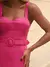 Vestido midi rosa com cinto em crepe rosa Belle de Jour - loja online