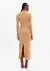 Vestido Canelado Super Midi Justo Com Gola Alta - comprar online