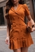 Vestido Curto Alfaiataria em Crepe Ocre Amabel Nude - loja online