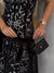 Vestido Midi Em Renda Preta Com Forro Branco Toque Preto - Santha Moda
