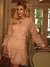 Vestido Curto de Renda Guipir Nude Belle Époque - loja online