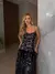 Vestido Midi Em Renda Preta Com Forro Branco Toque Preto - comprar online