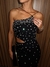 Vestido Midi de Crepe Alfaiataria Preto Tubinho Cecilia Preto