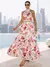 Conjunto Midi Floral com Top Halter e Saia Rodada Positano Bloom - comprar online