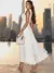 Vestido Midi de Renda com Recortes e Acabamento em Bico de Renda Off-White Grace na internet