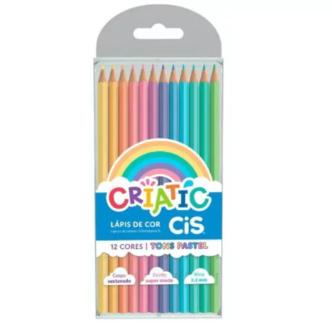 Lápis de Cor Cis Criatic - 12 Cores Pastel