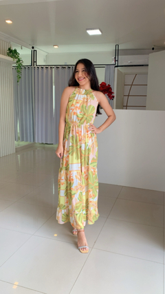 vestido longo estampado - comprar online