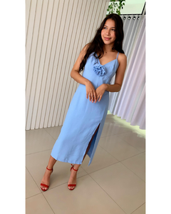 vestido Mídi Com Detalhe Flor - comprar online