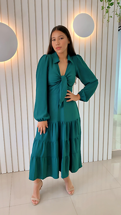vestido loguete festa verde