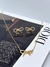 Kit: colar + brinco laço cravejado dourado - comprar online