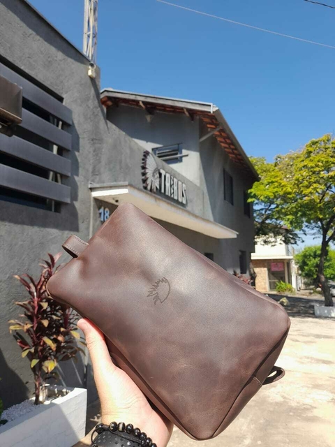 Necessaire Tribos Couro Café