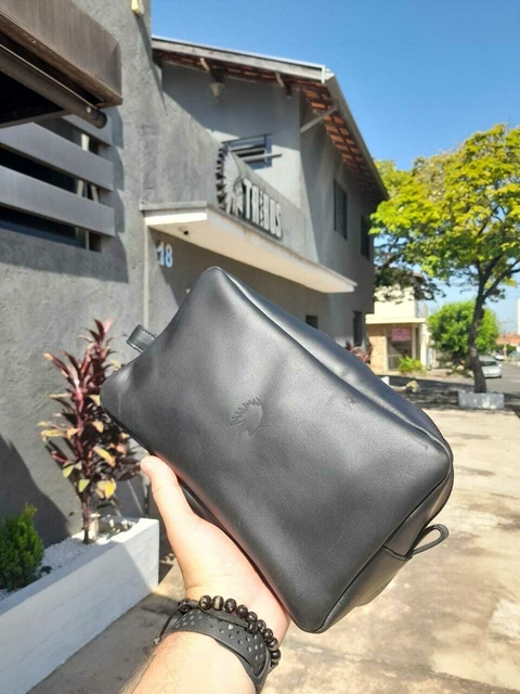 Necessaire Tribos Couro Preta