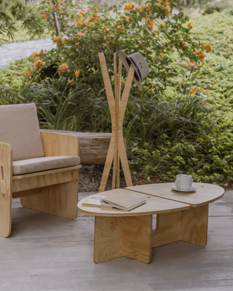 Individual wooden armchair, minimalist and modern design Individual wooden armchair, minimalist and modern design