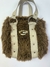 Bolsa couro e pelúcia vintage - comprar online