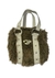 Bolsa couro e pelúcia vintage