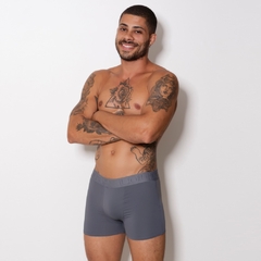 Cueca Boxer de Microfibra Elástico Bordado - loja online