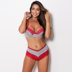 Conjunto Sabrina em Tecido Mescla e Renda na internet