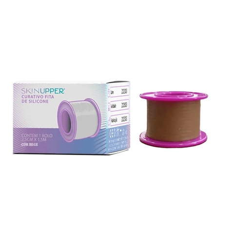 Curativo Fita de Silicone Pós Operátorio 2,5cmx1,5m Bege - Skinupper