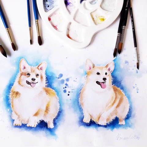 Pet em aquarela