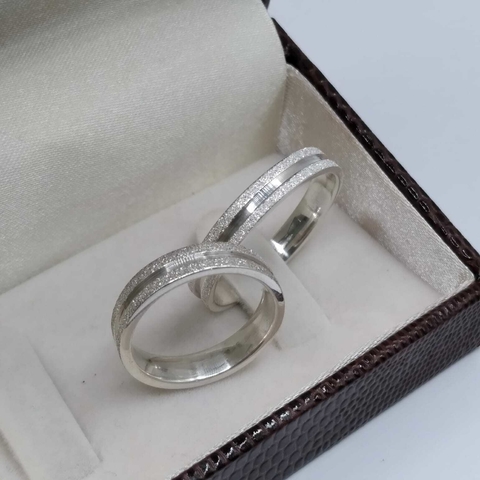 Par de Alianças Prata 950 4mm