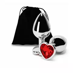 Plug Anal de Luxo em Aço Inoxidável com Pedra Lapidada em Coração - G - comprar online