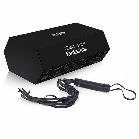 Chicote em Couro Preto