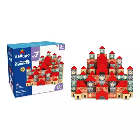Brincando de Engenheiro N° 7 Xalingo - Blocos de Montar 300 peças