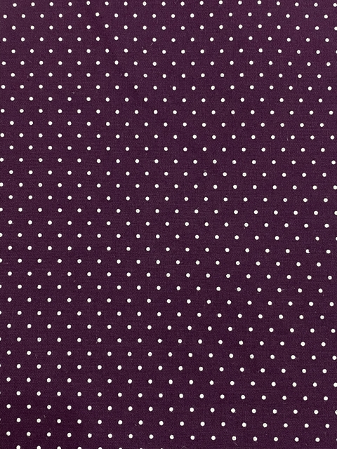 TECIDO TRICOLINE ESTAMPADO POÁ ROXO BERINGELA 100% ALGODÃO 50cmX1,50m