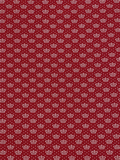 TECIDO TRICOLINE ESTAMPADO 100% ALGODÃO COROA VERMELHO 50cmX1,50m
