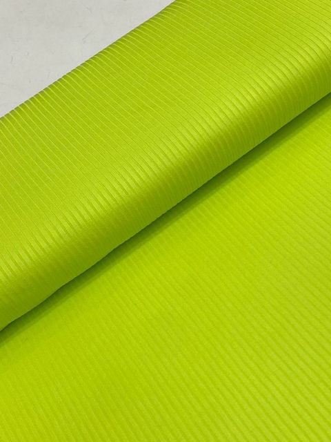 TECIDO MALHA CANELADA VERDE LIMA - 1M X 1,60M