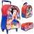 Kit Mochila De Rodinhas Princesa Branca De Neve Disney Original + Estojo + Lancheira Escolar