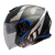 Casco Abierto MT Helmets Thunder 3 Sv Jet Bow Doble Visor Azul Mate A7