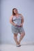 PIJAMA FEMININO PLUS SIZE EM ALGODAO ALCINHA E DECOTE V FAMILIA LISTRADA