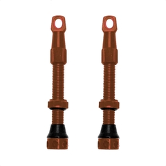 PACK DE VALVULAS PREMIUM ALUMINIO 44MM ENCORE MARRON KASHIMA x 2 UNIDADES.