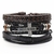 3 Pçs/set Pulseiras De Couro Homens Pulseiras Para Mulheres Contas de Madeira P - Caio variedades