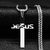 Aço inoxidável longo jesus cruz colares para homens jóias de ouro cor corrent
