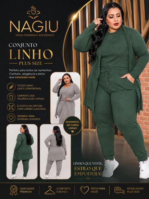 Conjunto Trio Plus Size