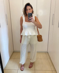 Calça Aladin Tricot Marfim - comprar online