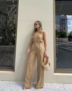 Calça Wide Leg Cáqui - BUCCHI STORE