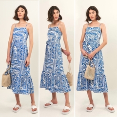 Vestido Azulejo Português Azul